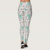 Leggings Blanc Flora Bunch Aqua Turquoise Brown (Dos)