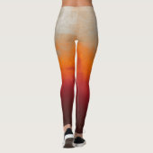 Leggings Blanc gris orange Rouge rustique ombre (Dos)