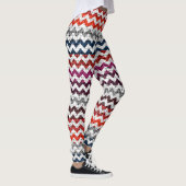 Leggings Blanc gris rouge Chevron Motif Burlap Look (Droite)