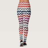 Leggings Blanc gris rouge Chevron Motif Burlap Look (Dos)