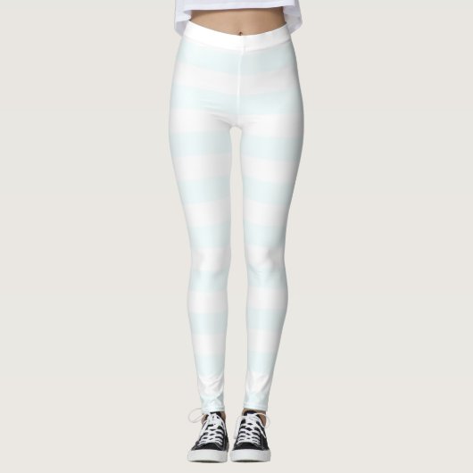 Leggings blanc lunaire et blanc rayé horizontal (Devant)