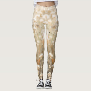 Leggings Blanc Noir minimaliste Fleur Field Autosoins