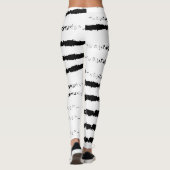 Leggings Blanc noir rayé (Dos)