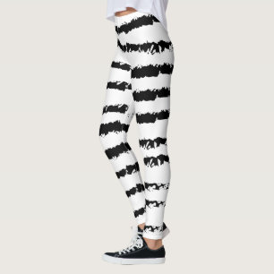 Leggings Blanc noir rayé