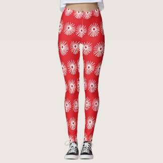 Leggings Blanc noir, texture florale abstraite.