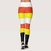 Leggings Blanc Orange Jaune et Noir Corne de bonbons Hallow (Dos)