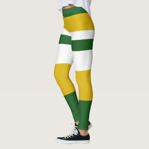 Leggings Blanc rayonnant, jaune, vert, rayé