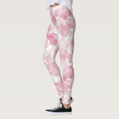 Leggings Blanc rose Abstrait (Gauche)