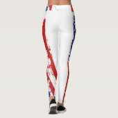 Leggings Blanc rouge & Bleu, Patriot, Liberté, Drapeau amér (Dos)