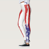 Leggings Blanc rouge & Bleu, Patriot, Liberté, Drapeau amér (Gauche)