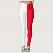 Leggings Blanc rouge de deux tons (Devant)