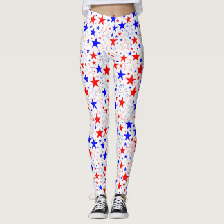 Leggings Blanc rouge et bleu