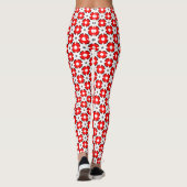 Leggings Blanc rouge et motif noir (Dos)