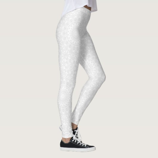 Leggings Blanc sur blanc minimal Motif Mandala (Droite)