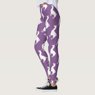 Leggings Blanc sur des guêtres de lama de couleur