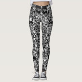 Leggings Blanc sur le mandala noir (Devant)