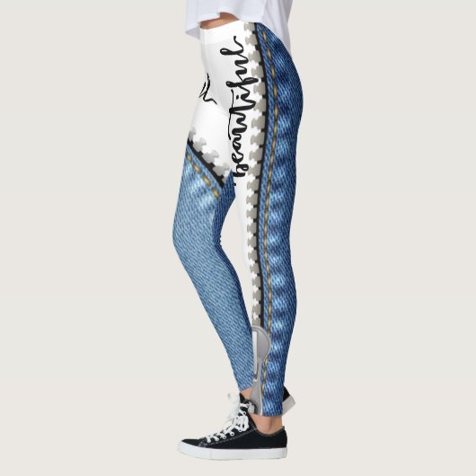 leggings blanco con azul jeans (Gauche)
