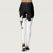 Leggings blanco con corte de negro para yoga (Dos)