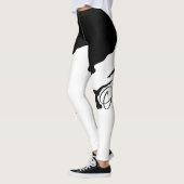 Leggings blanco con corte de negro para yoga (Gauche)