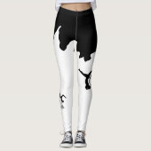 Leggings blanco con corte de negro para yoga (Devant)