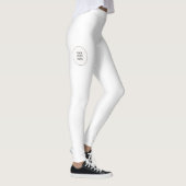 Leggings blancs Ajouter votre nom Texte Logo Moder (Droite)