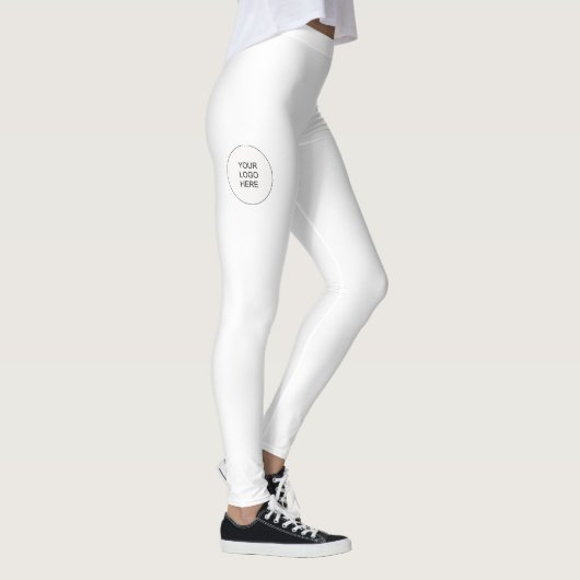 Leggings blancs Ajouter votre nom Texte Logo Moder (Droite)