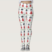 Leggings blancs au Mahjong (Devant)