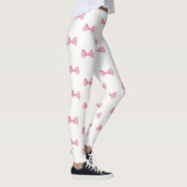 Leggings blancs avec des vaches roses (Droite)