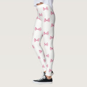 Leggings blancs avec des vaches roses (Gauche)