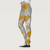 Leggings Blancs : Beau Arrière - plan Floral (Gauche)