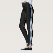 Leggings Blancs classiques et Bleus sur le côté noir  (Gauche)