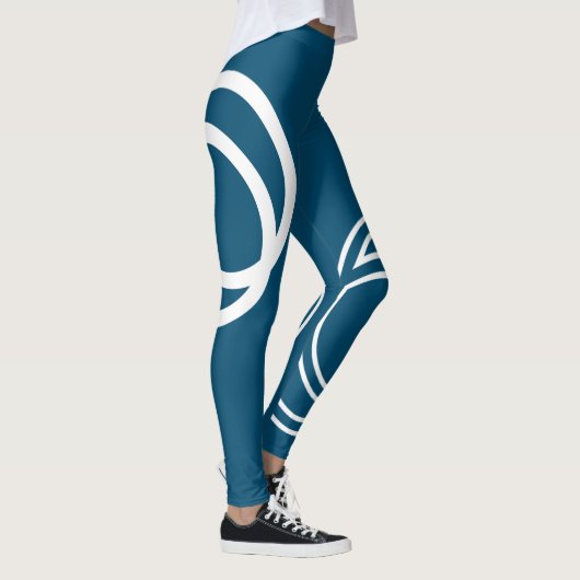 Leggings Blancs créatifs Monochrome Intersecté Cercles Legg (Droite)