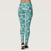 Leggings Blancs D'Été Sur Aqua (Dos)