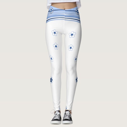 Leggings blancs et bleus (Devant)