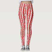 Leggings Blancs et Red Christmas Deer et Snowflakes Long (Devant)