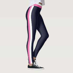 Leggings Blancs et roses Bleu foncé Sports modernes