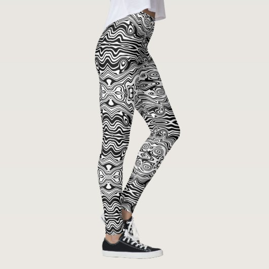 Leggings blancs noirs Abstraits Choisir des couleu (Droite)