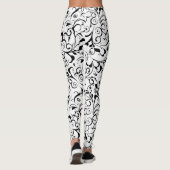 Leggings Blancs noirs damés pattes (Dos)