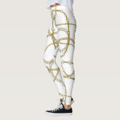 Leggings blancs opulents avec chaînes d'or (Gauche)