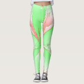 Leggings blancs rose vert printemps (Devant)