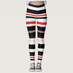 Leggings Blancs rouges et noirs horizontaux<br><div class="desc">Blancs rouges et noirs horizontaux</div>