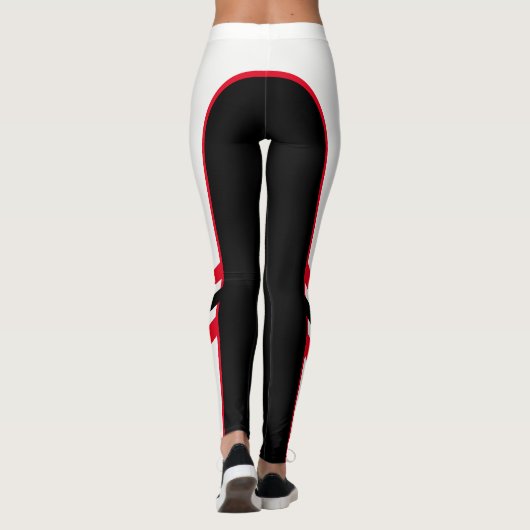 Leggings blancs/rouges/noirs (Dos)