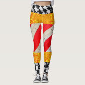 Leggings blancs rouges or (Devant)