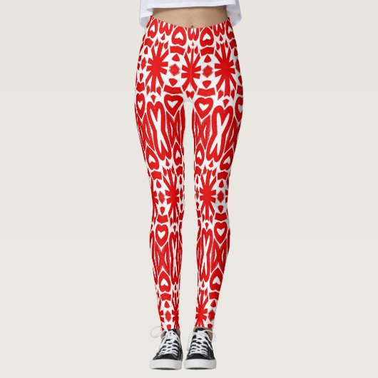 Leggings blancs rouges sans soudure "Ratti_Creativ (Devant)