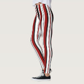 Leggings Blancs verticaux noirs rouges (Gauche)