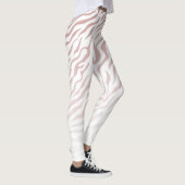 Leggings Blancs Zèbre et Rose : Légendes élégantes (Droite)