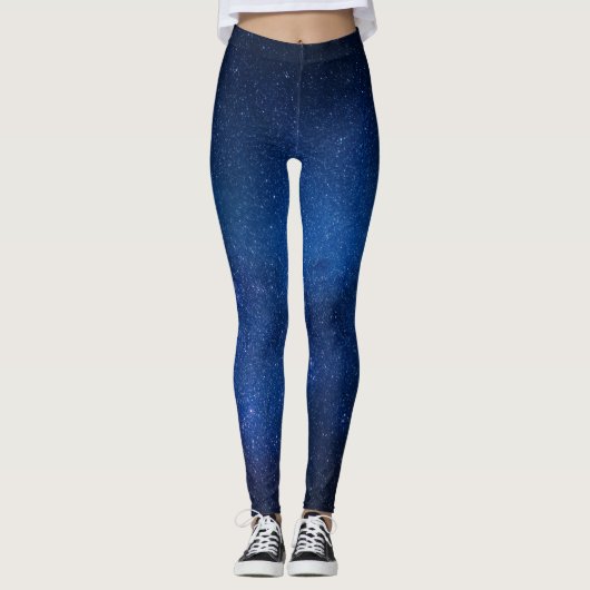 Leggings - blauer Nachthimmel, Sterne, Galaxie (Voorkant)