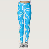 Leggings blauw draaipatroon (Voorkant)