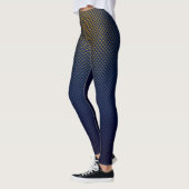 Leggings blauw geel zwart koolstofvezelpatroon (Links)