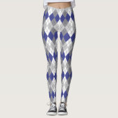 Leggings blauw grijs argyle-patroon (Voorkant)